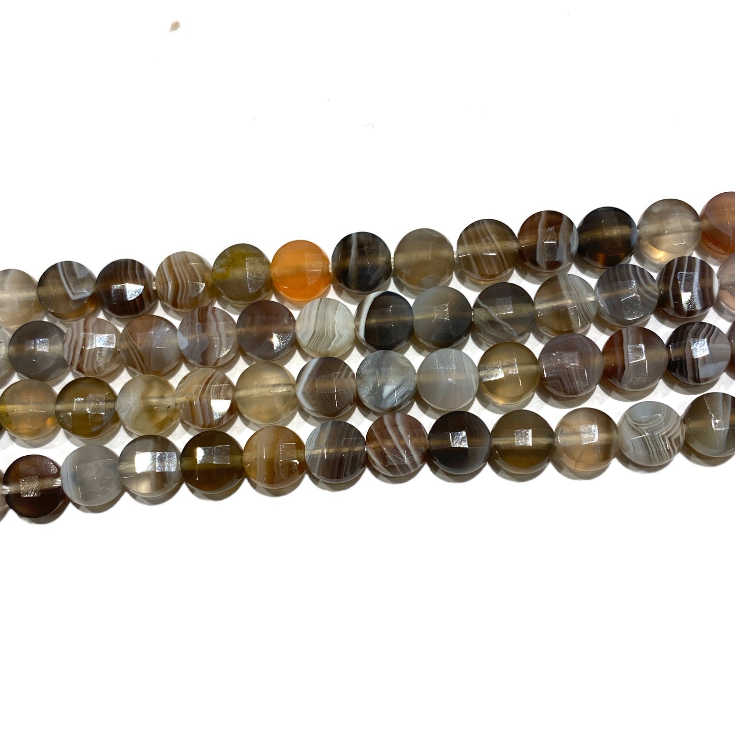 Fil Agate Botswana A en rond plat facetté 6x6