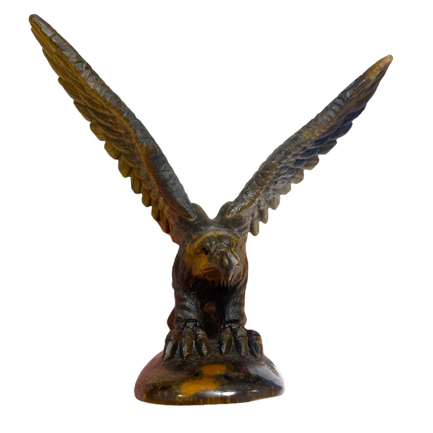 Statue Aigle qui s’envole en Oeil de tigre - modele unique