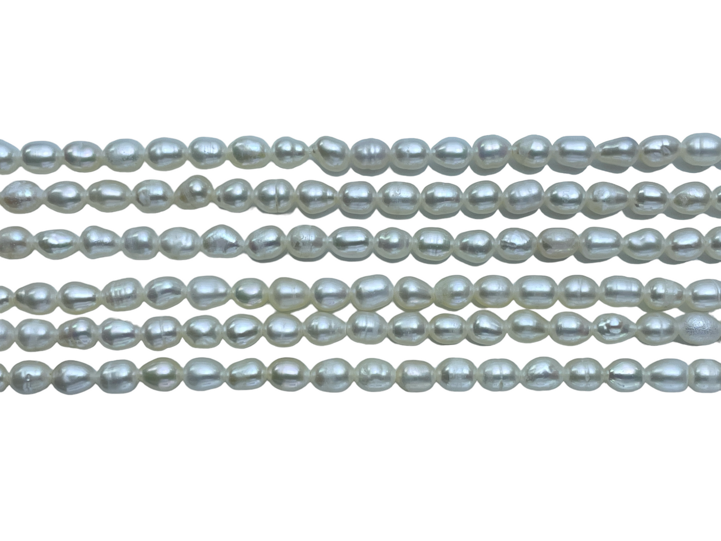 Fil de perle d’eau douce blanche 4,5-5mm #49