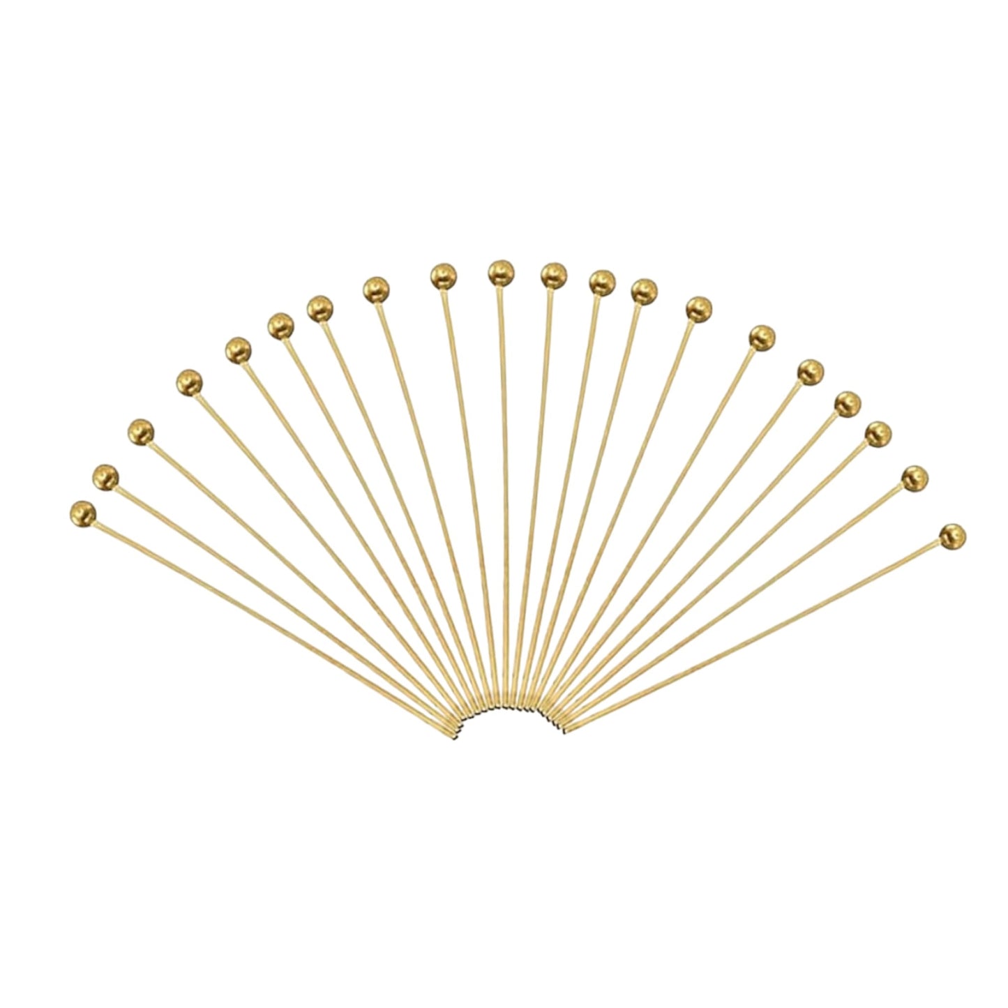 100 Tiges Clous à tête ronde en acier doré pour fabrication de boucle d'oreille