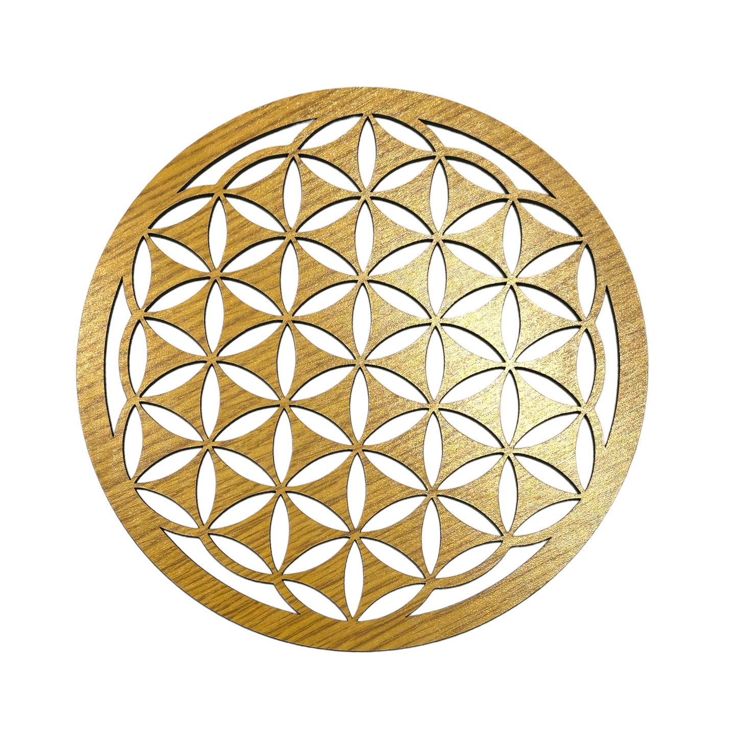 Plaque fleur de vie en bois 19,5 cm
