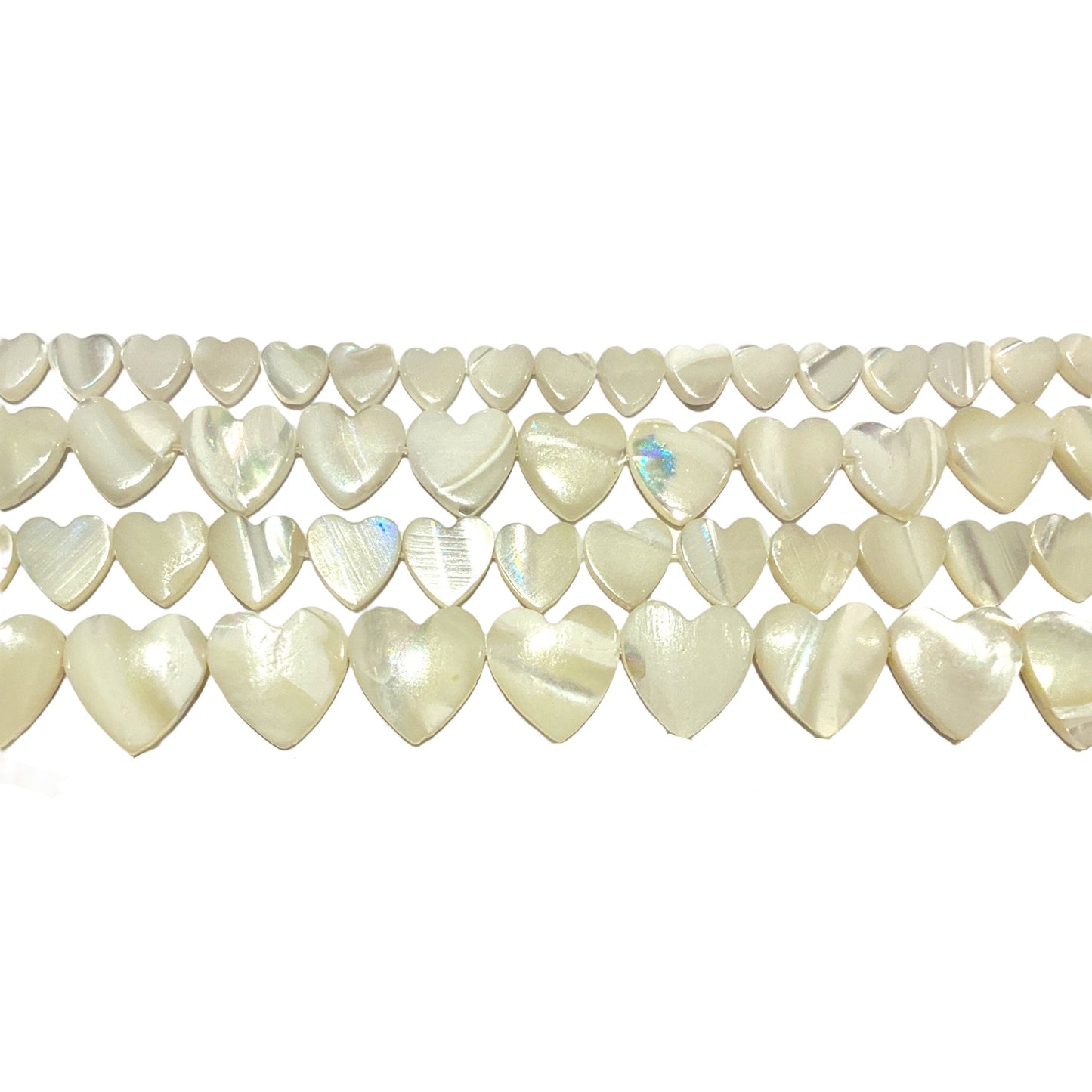 Fil de coeur percé latéralement en nacre blanche