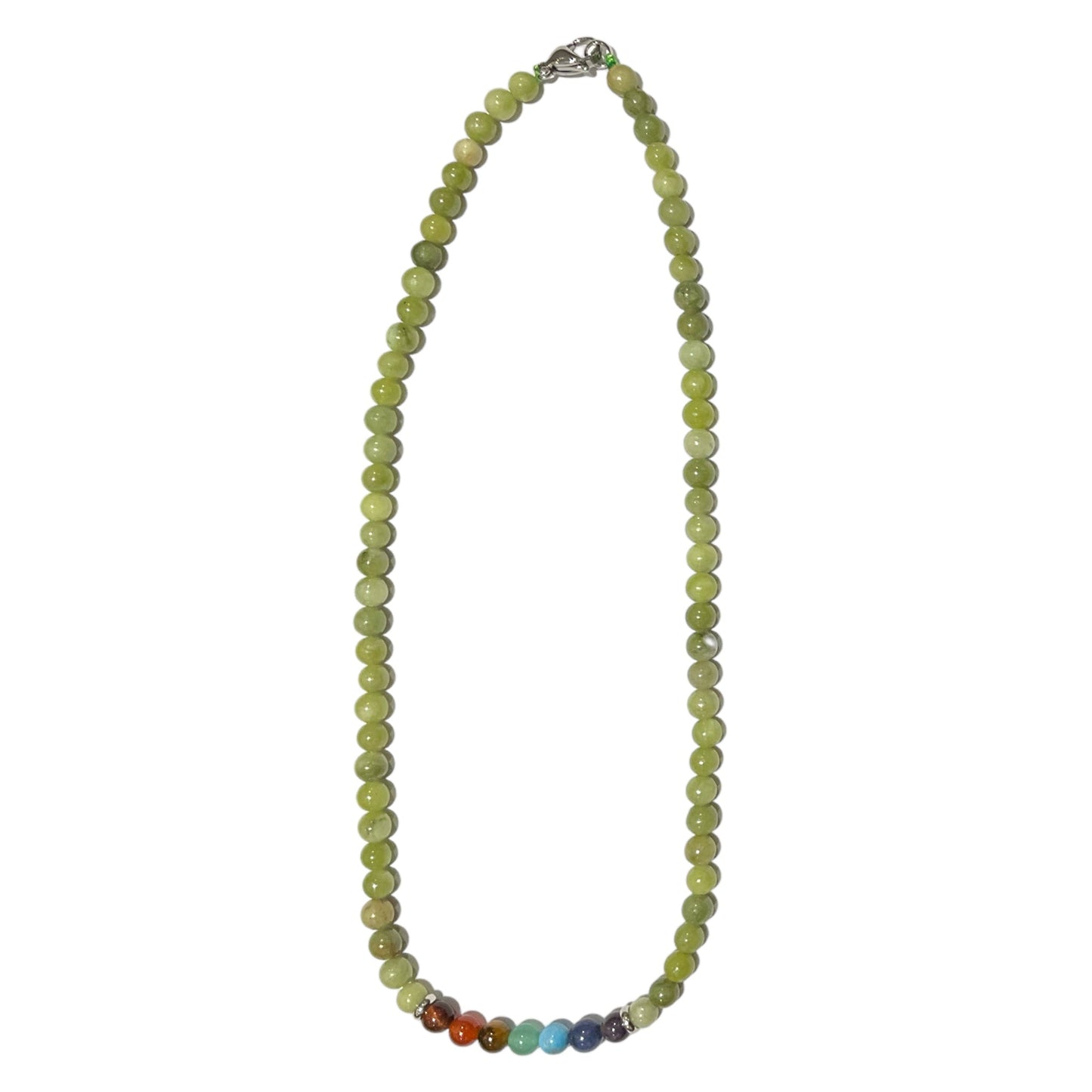 Collier boule 7 Chakras Jade de Thaïlande