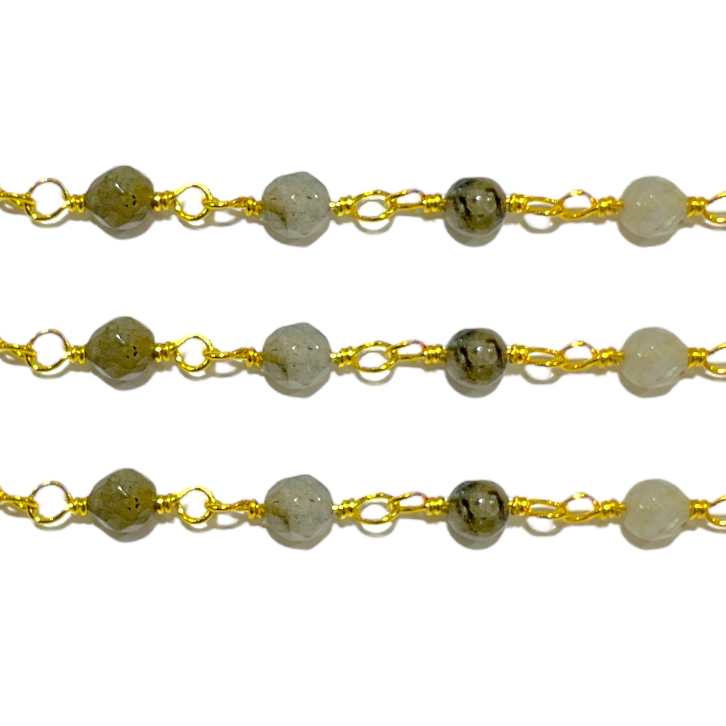 Chaîne au boule en Labradorite mètre laiton