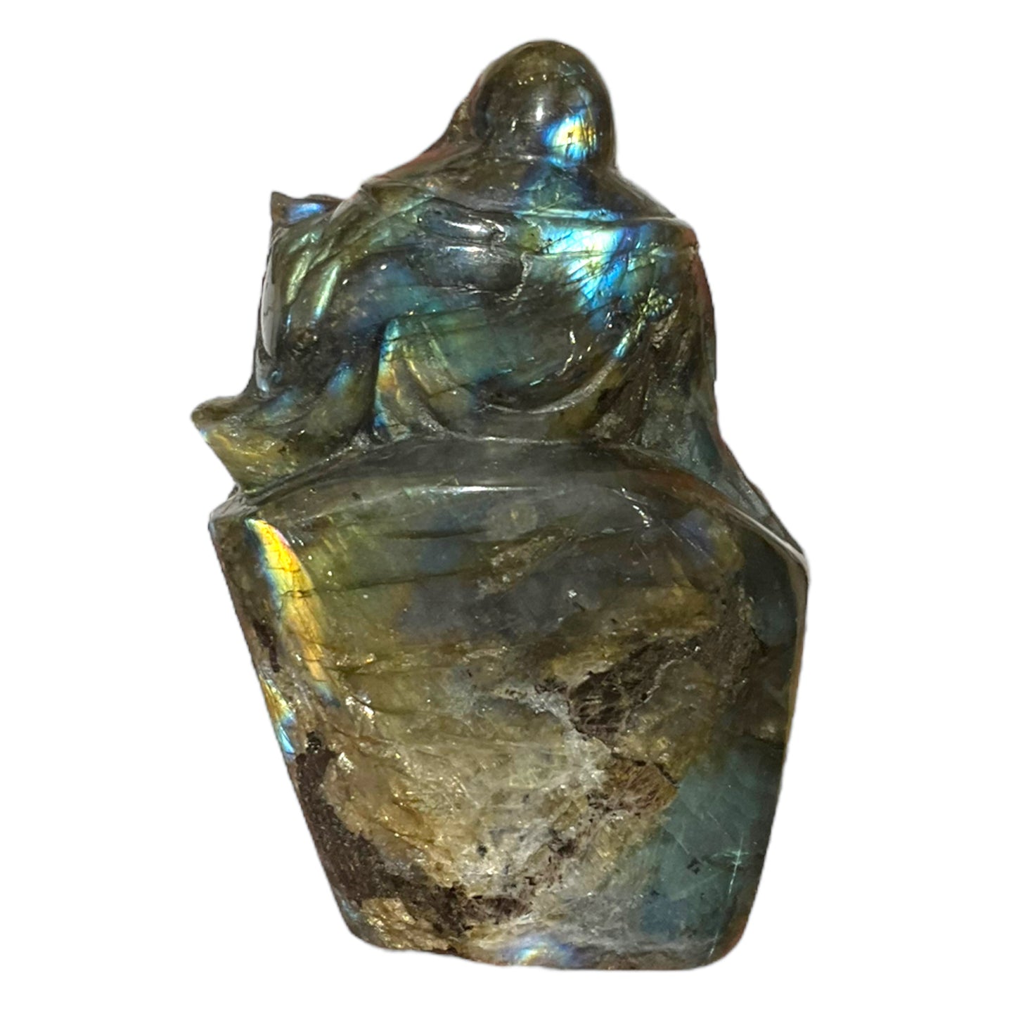 Bouddha en Labradorite pièce unique 8x5,5x3cm numéro B5