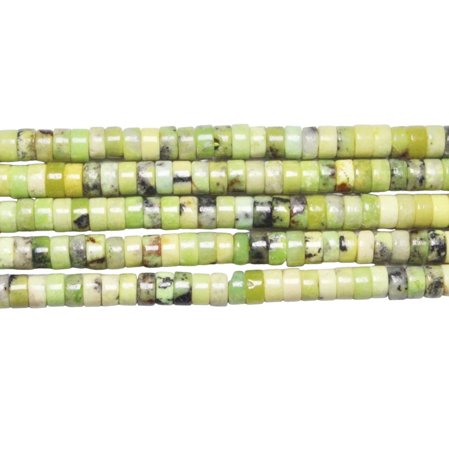 Fil de perle Heishi en Chrysoprase Citron