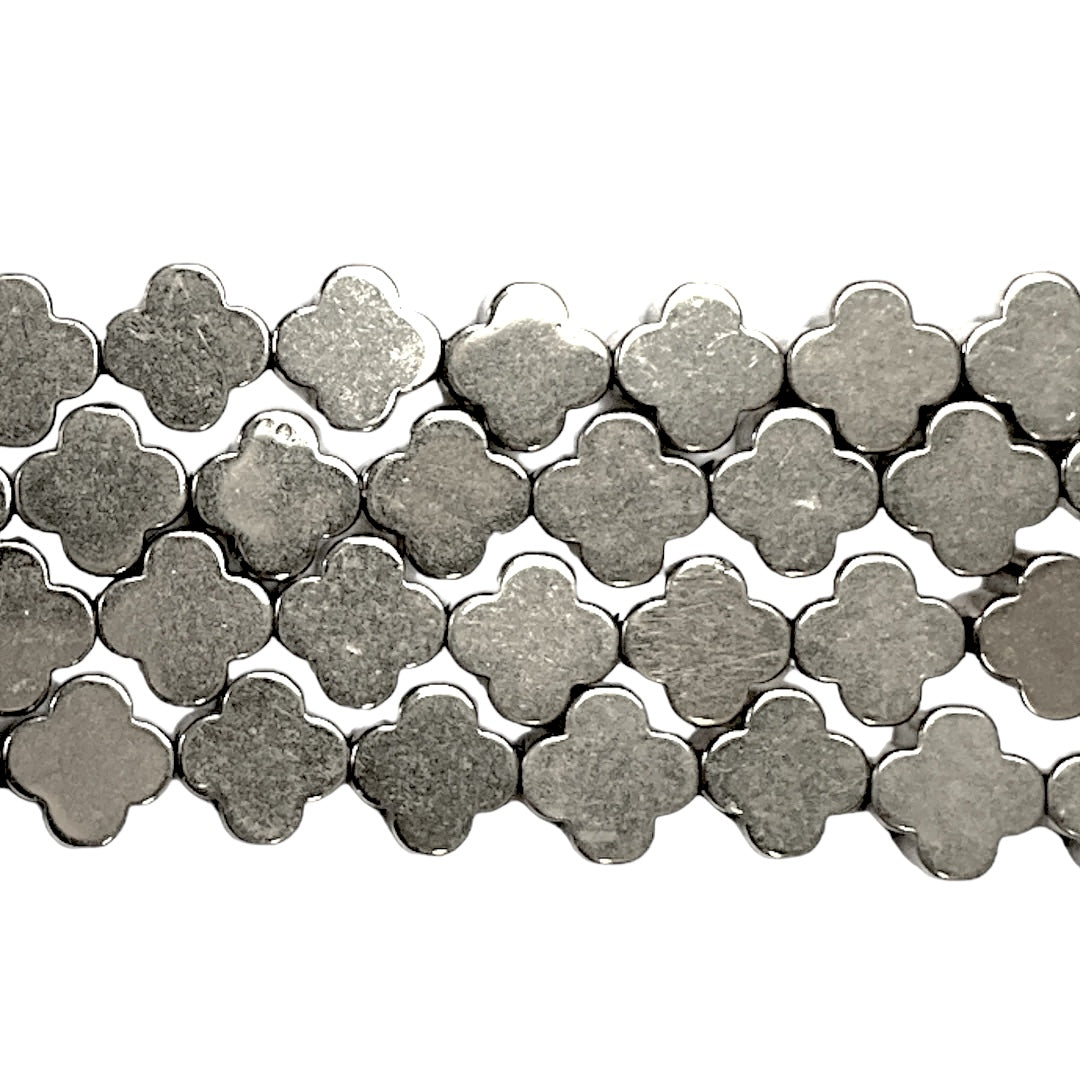 Fil de perle Hématite electroplaquée argentée HEA-62P