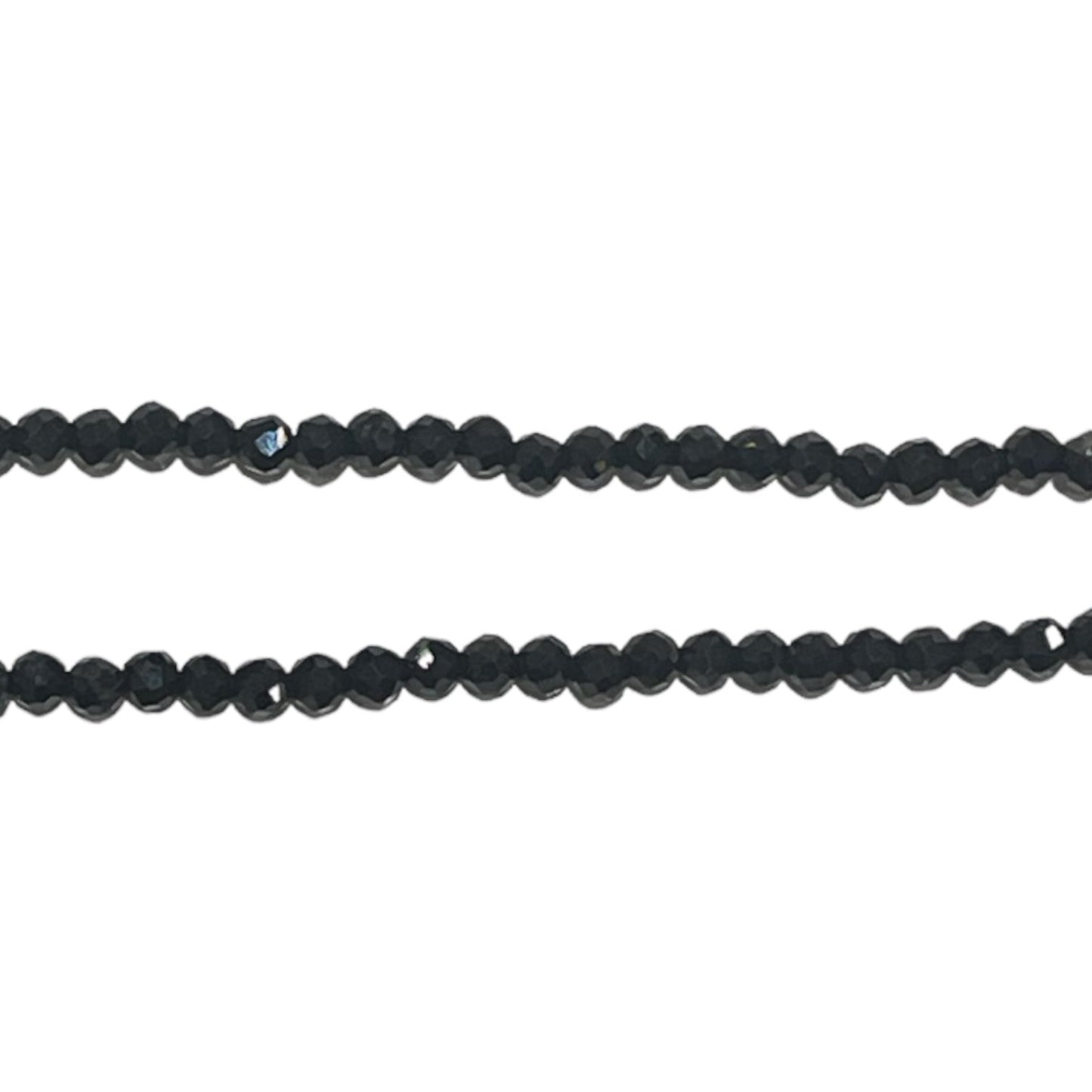 Collier spinelle noir 2-3mm acier inoxydable