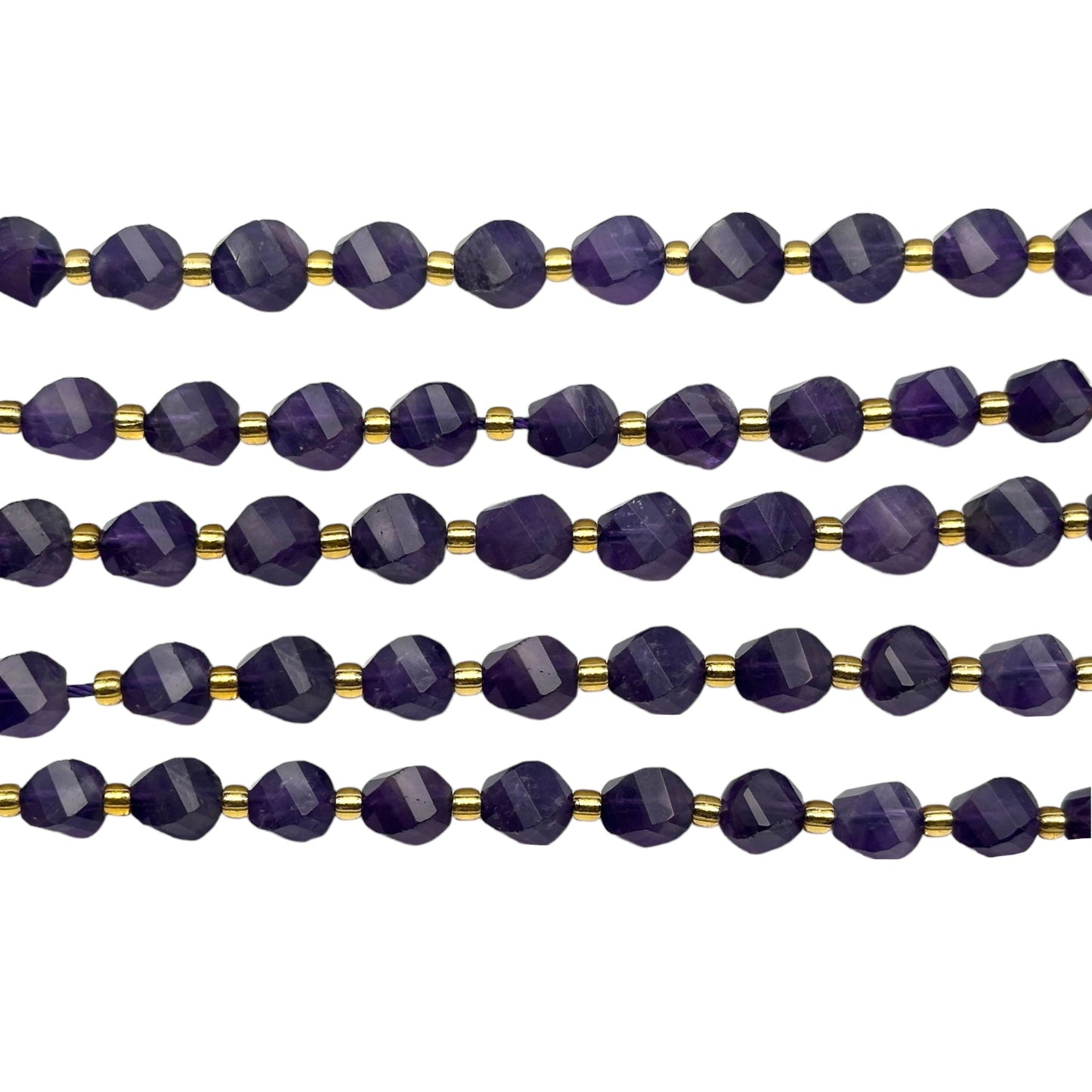 Fil Améthyste boule facetté 8 mm