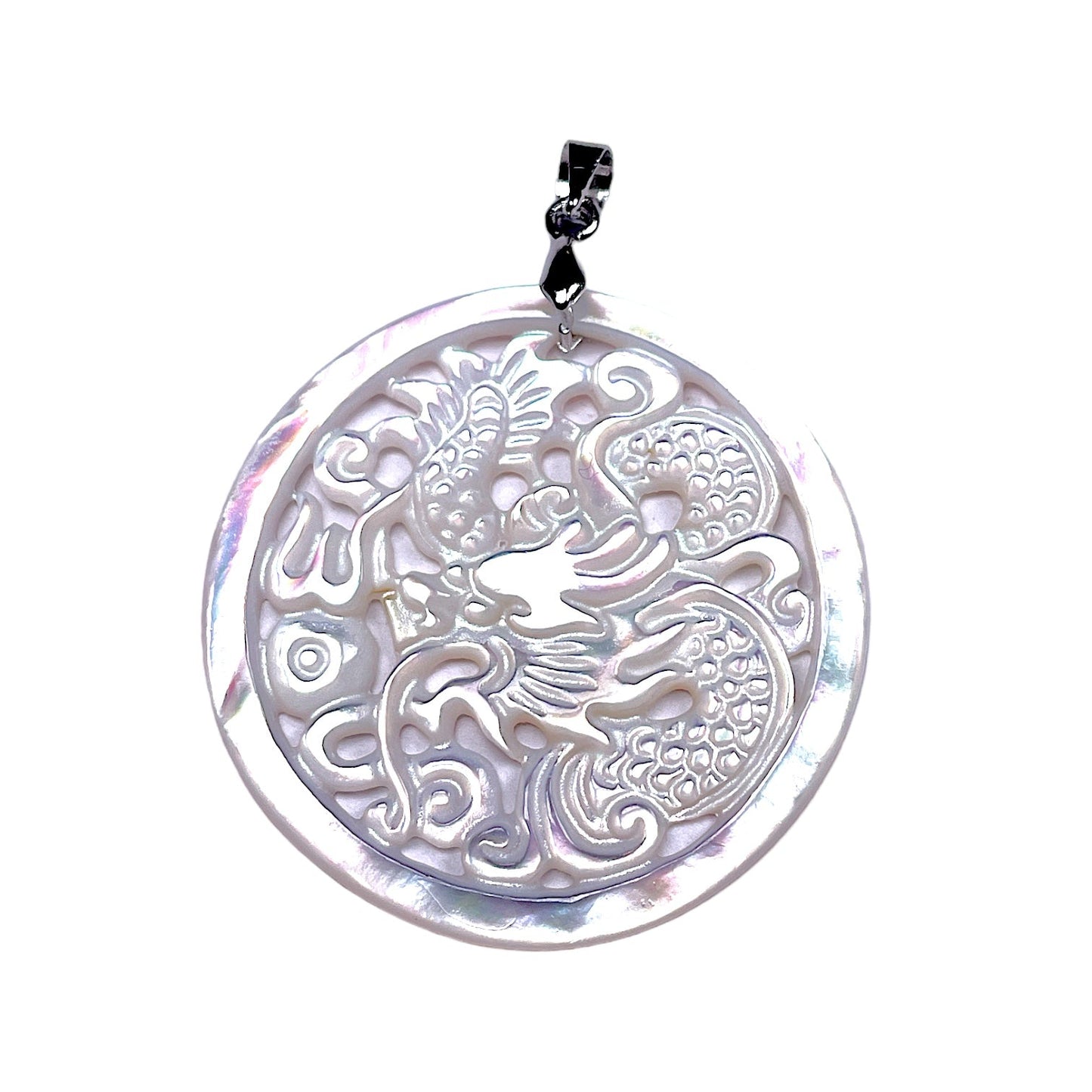 Pendentif dragon nacre