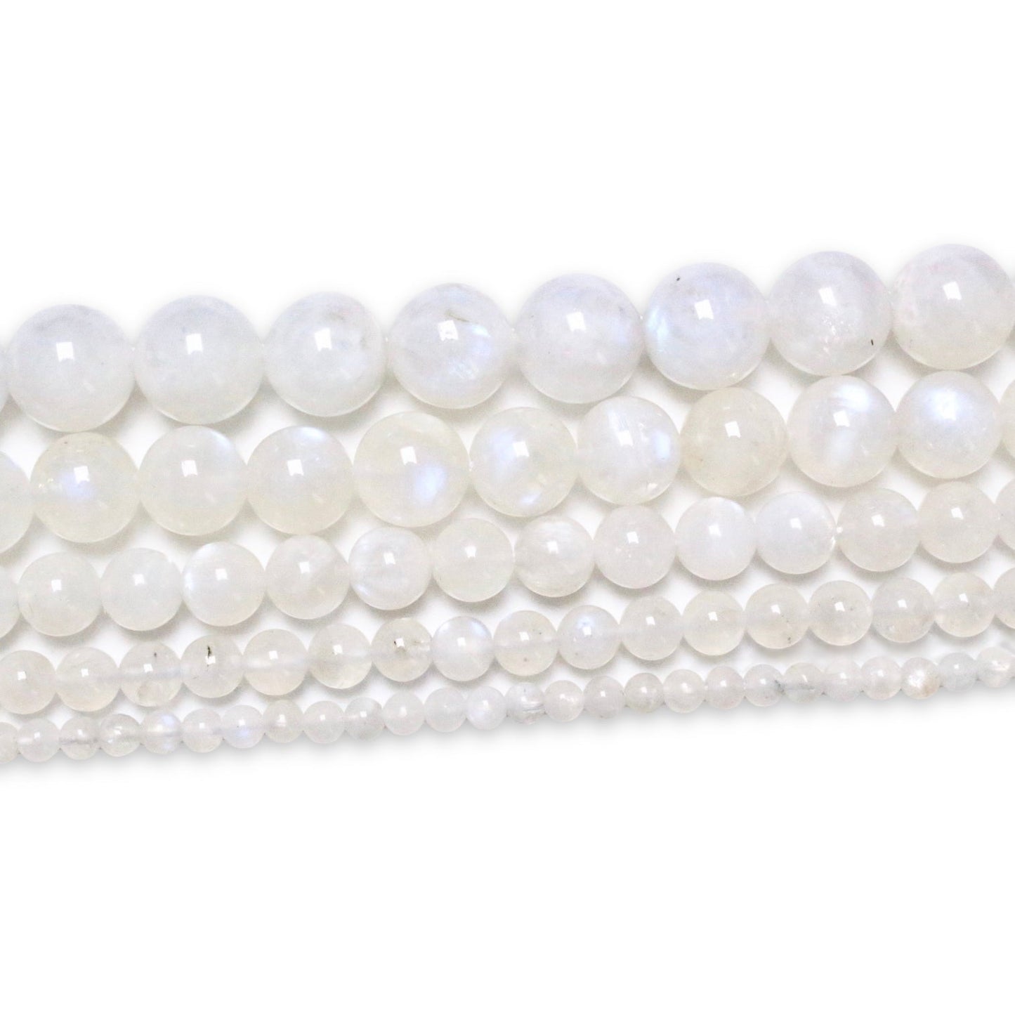 Fil de perle Pierre de lune bleutée AA