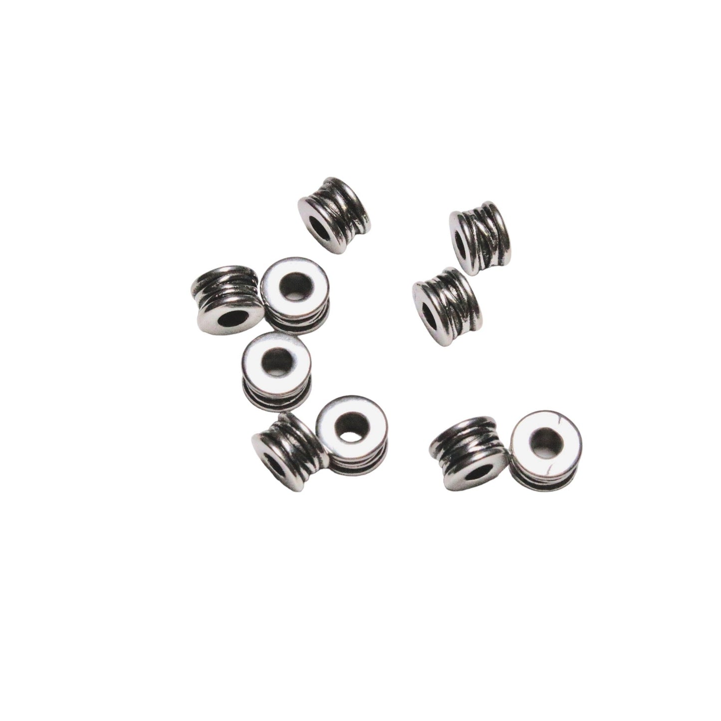 10 Breloque intercalaire en acier inoxydable rondelle