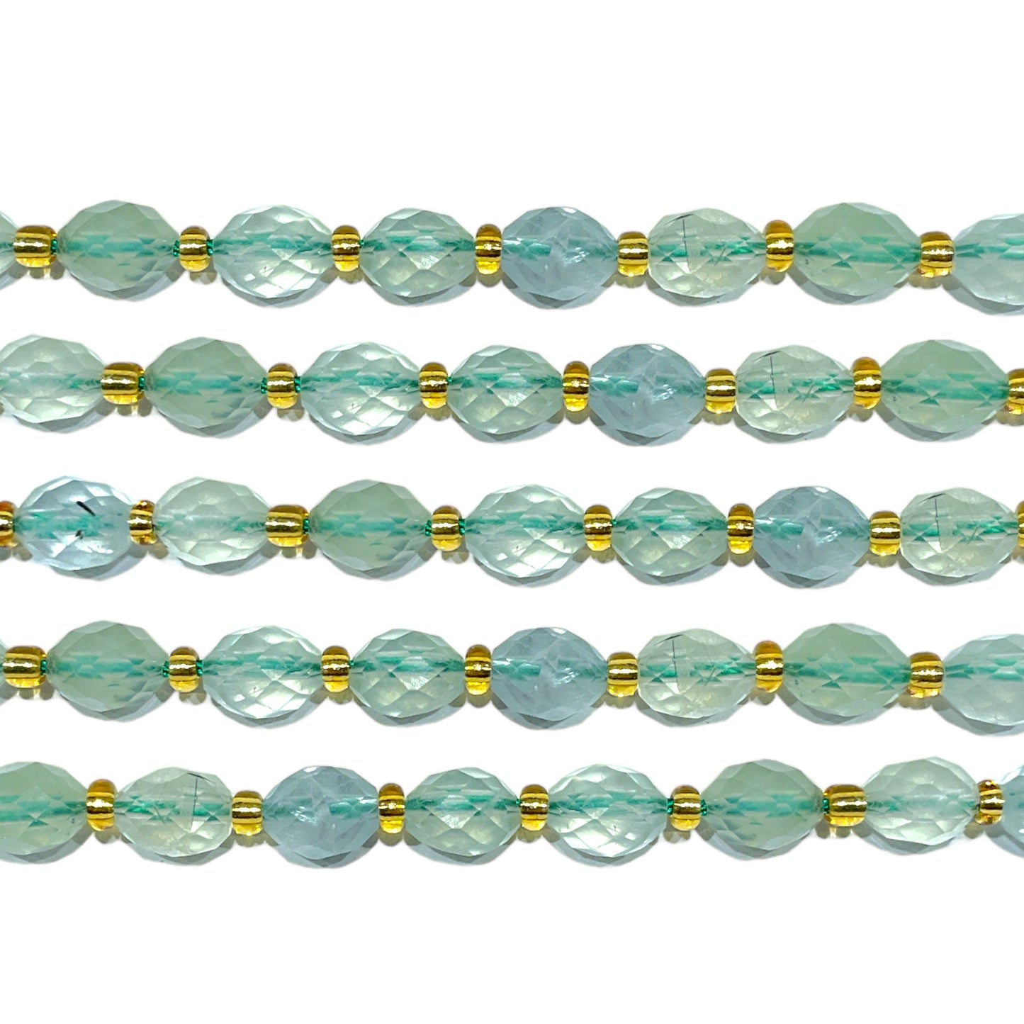 Fil Prehnite ovale facetté 6 x 8 mm