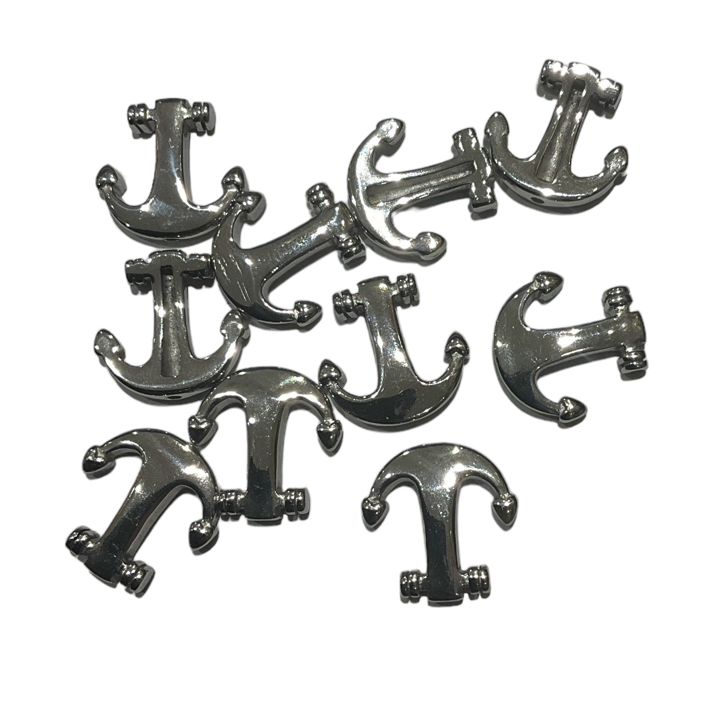 10 Breloque en forme d’ancre acier inoxydable