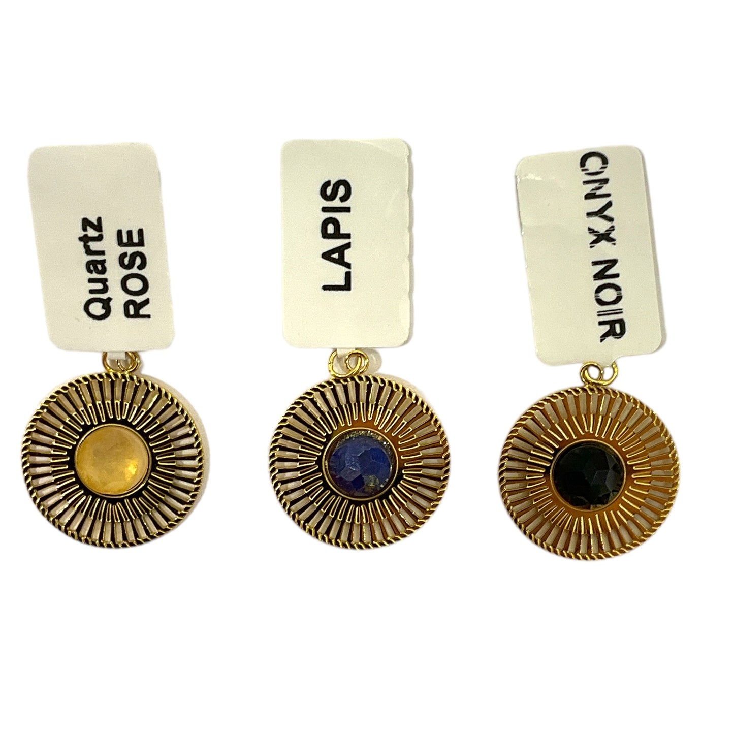 Pendentif en pierre & acier inoxydable