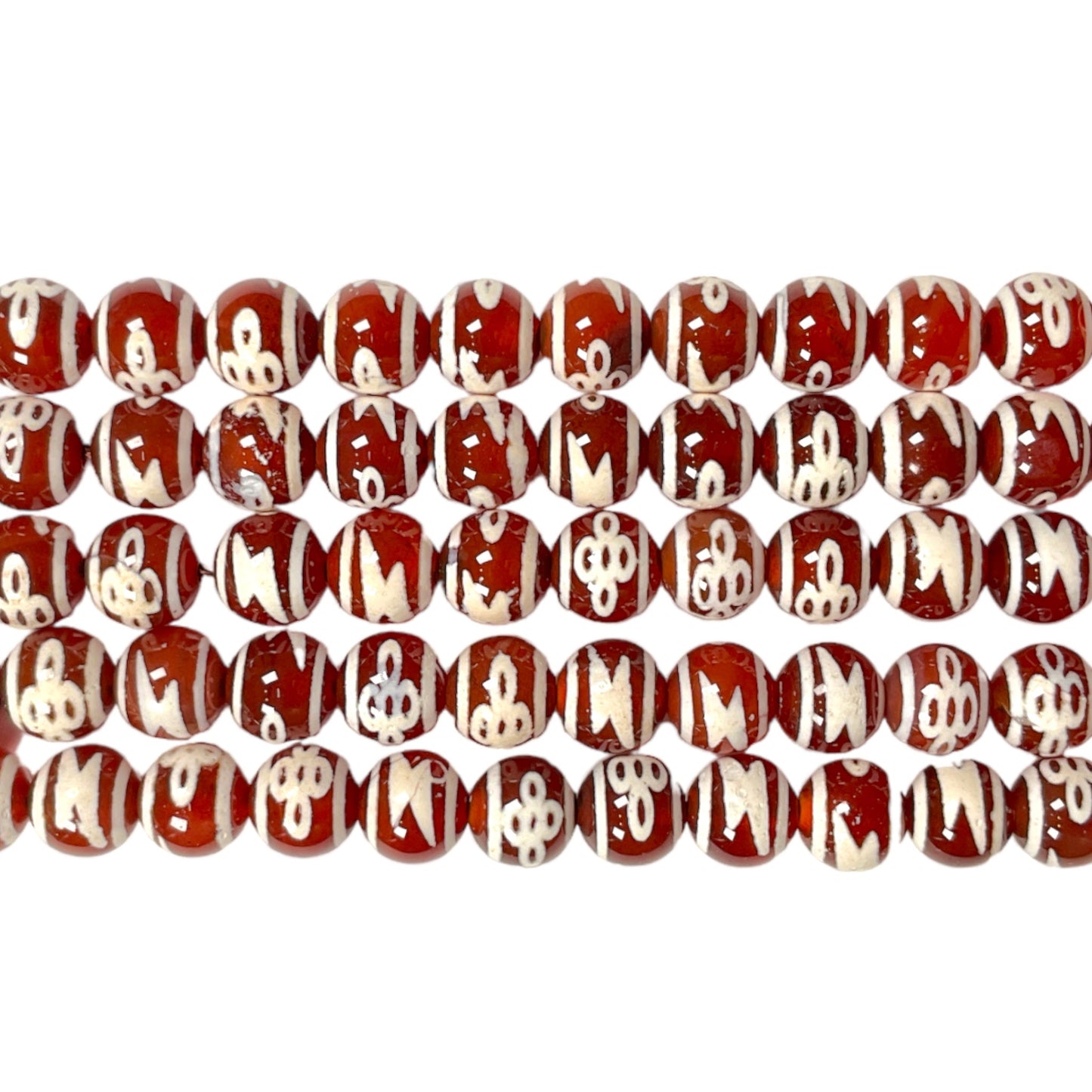 Fil de perle Agate du Tibet Dzi 8mm