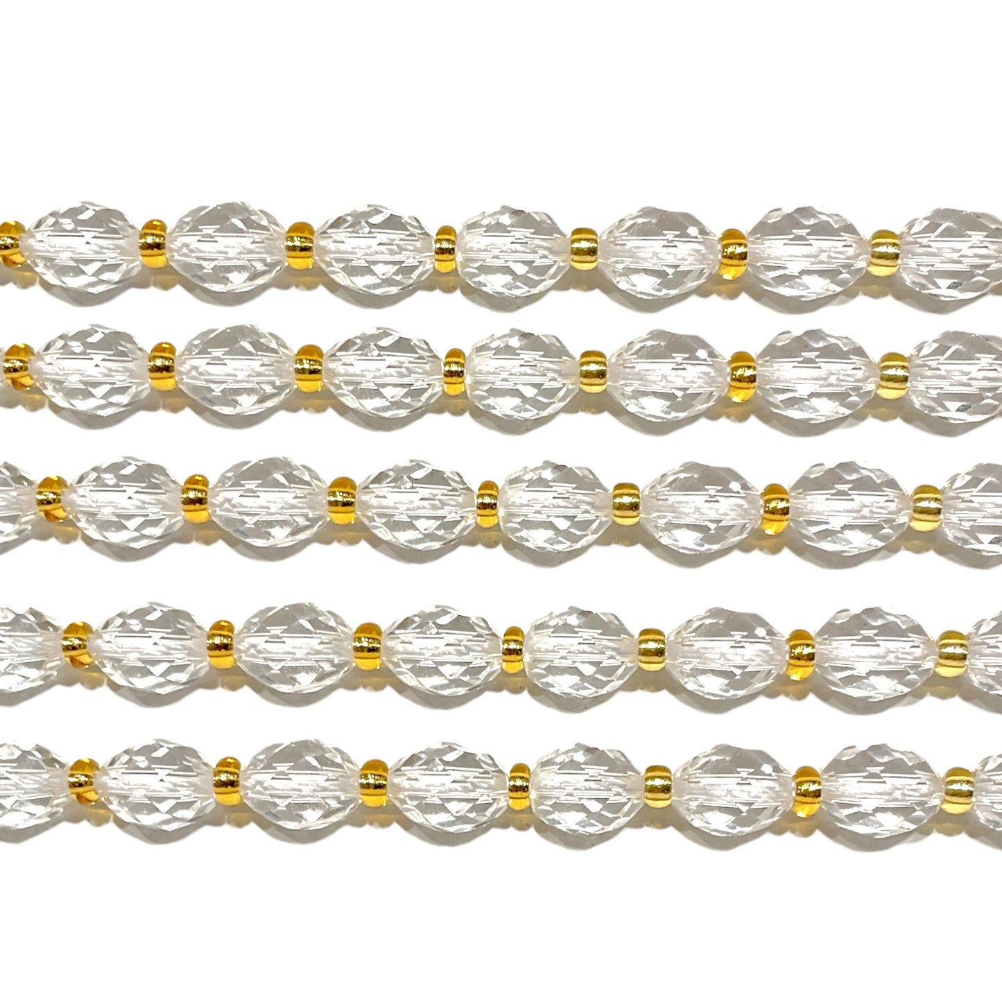 Fil Cristal de roche ovale facetté 6 x 8 mm