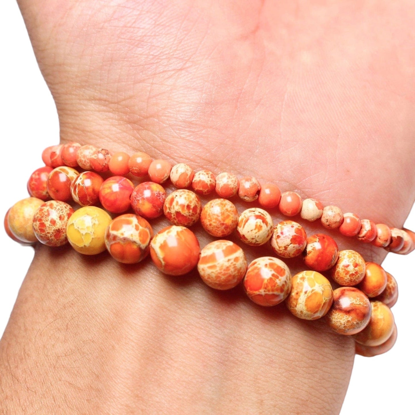 Bracelet Jaspe Impérial A orange chauffé