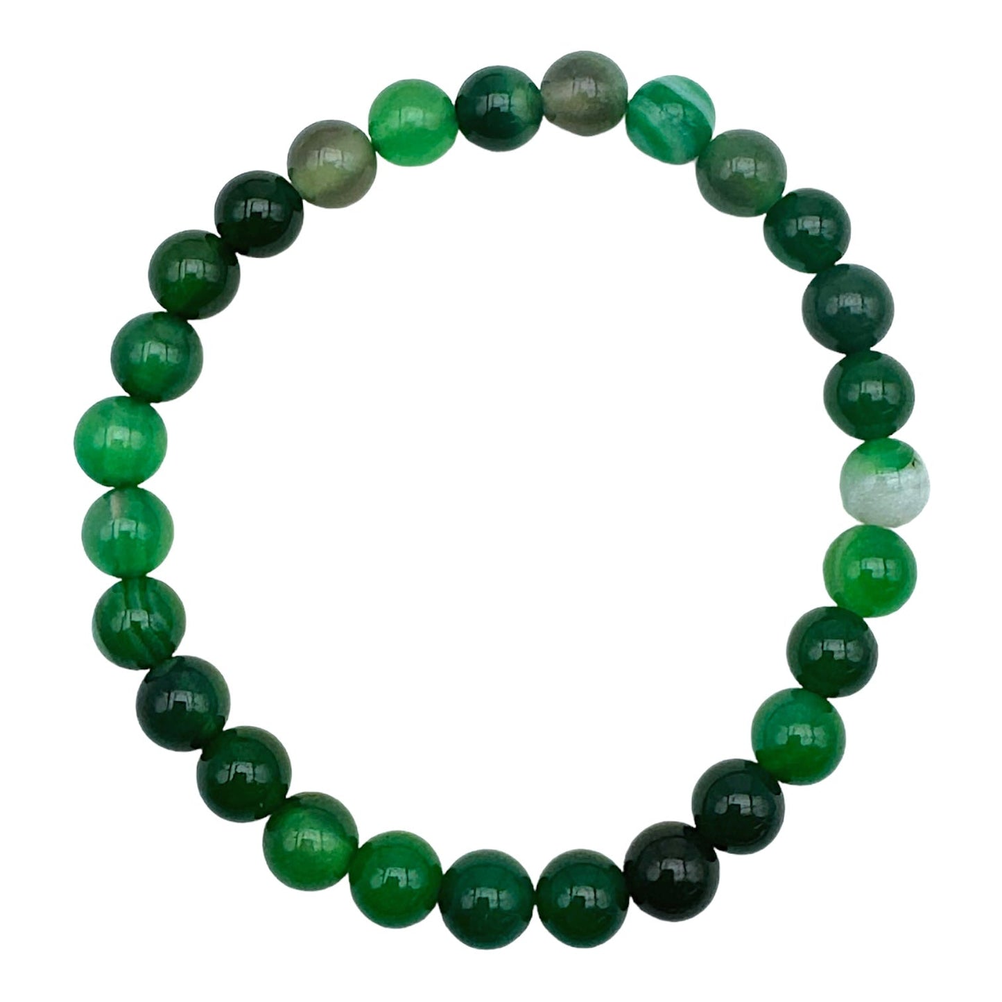 Bracelet enfant 6 mm agate verte A