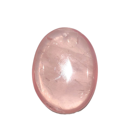 Pendentif Quartz rose ovale percé devant