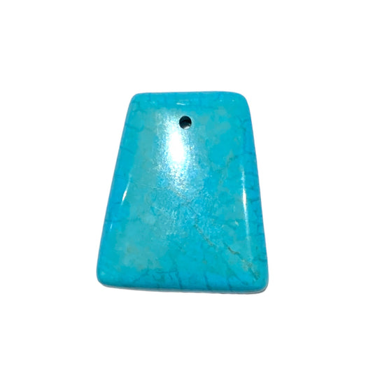 Pendentif en Howlite turquoise percé devant