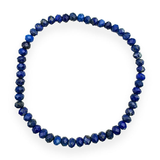 Bracelet Facetté 3x4mm lapis lazuli AA