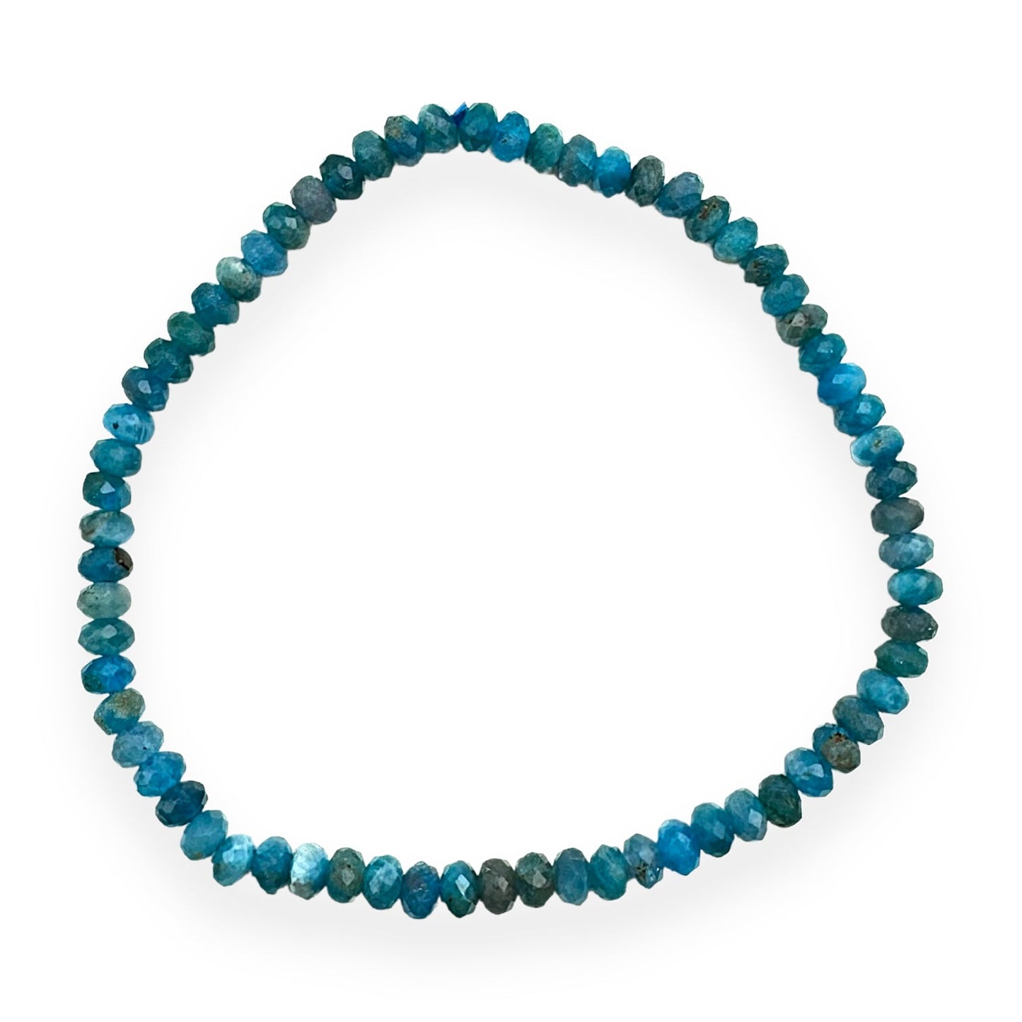 Bracelet Facetté 3x4mm apatite bleue AA+