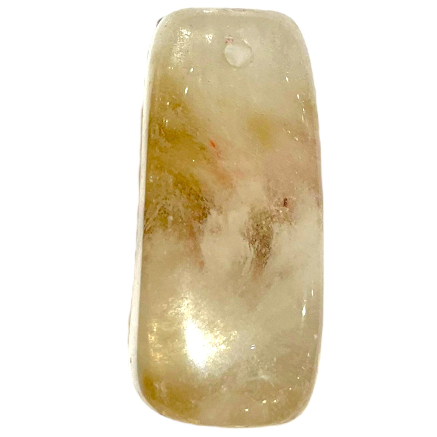 Pendentif forme triangle agate jaune percé sur le côté