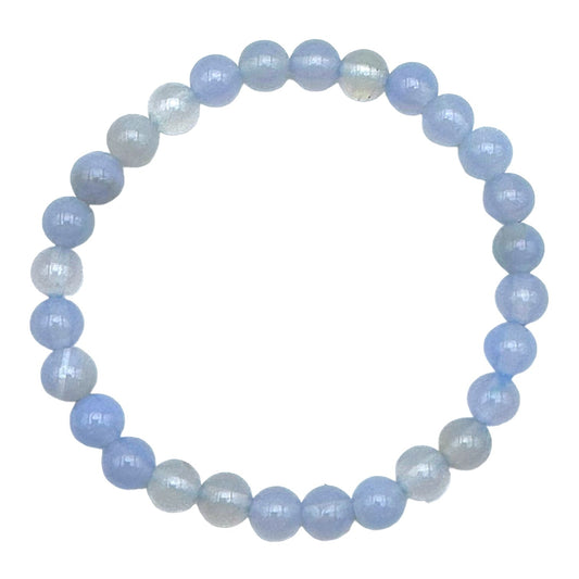 Bracelet enfant 6 mm agate bleu A clair