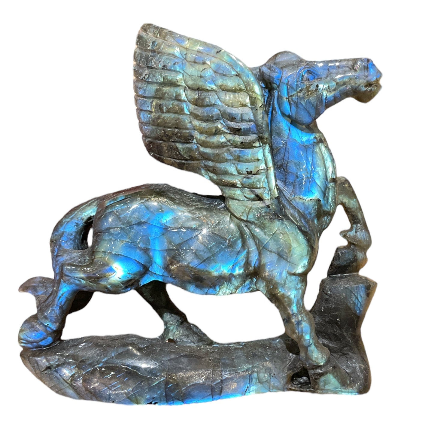 Statue Pégase en Labradorite- modele unique