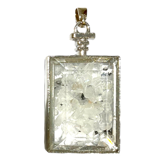 Pendentif rectangle facetté Cristal de roche