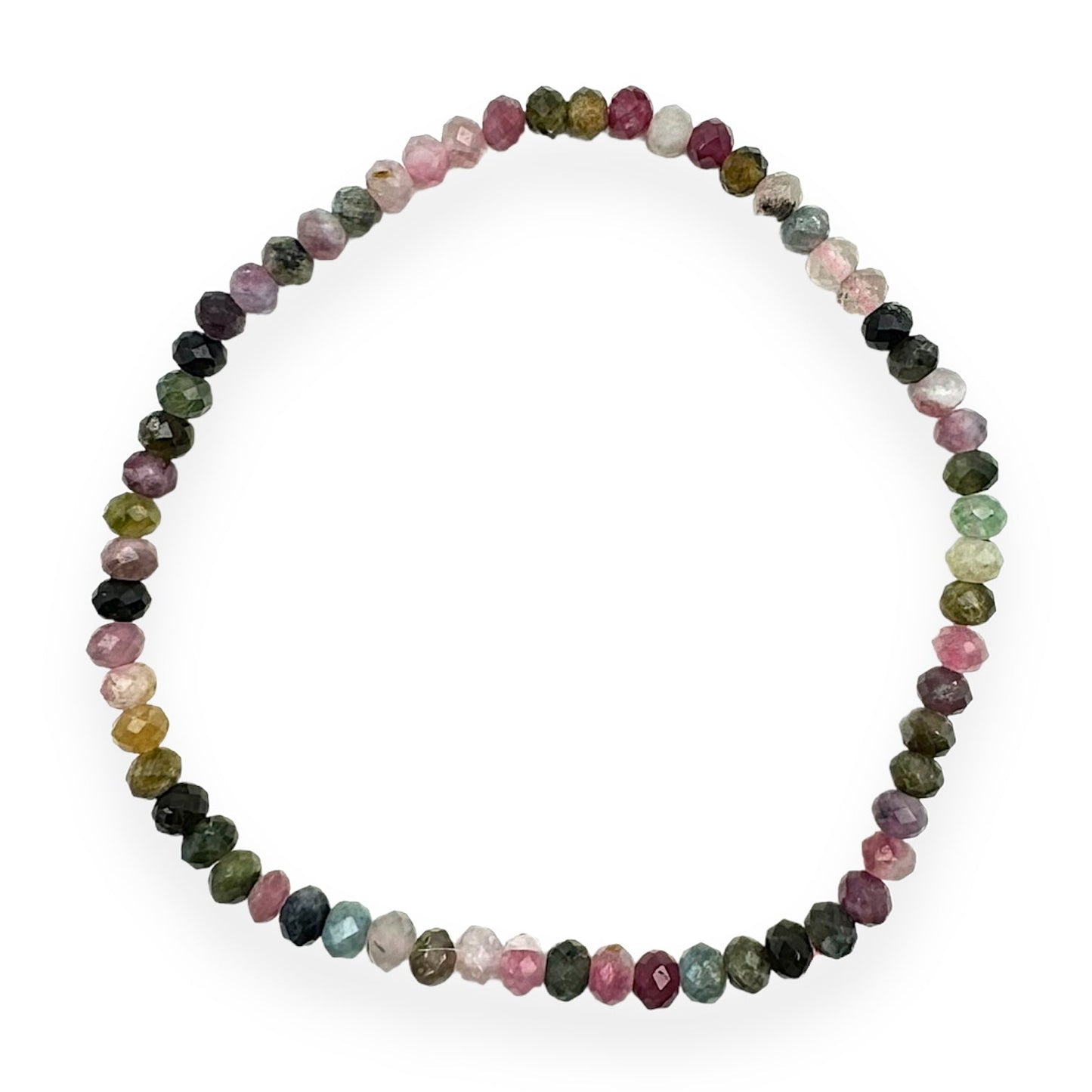 Bracelet Facetté 3x4mm tourmaline multicolore AA