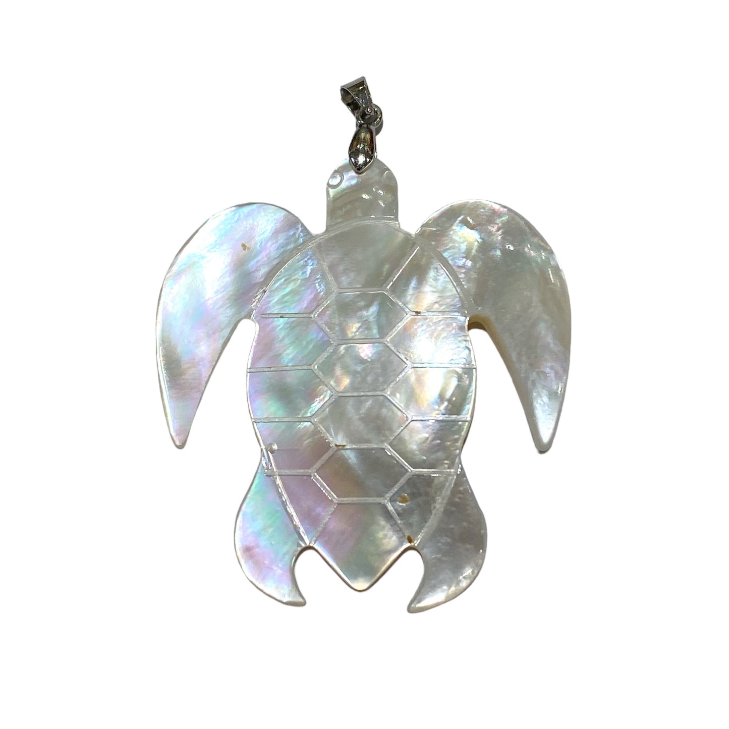 Pendentif forme tortue en nacre blanche