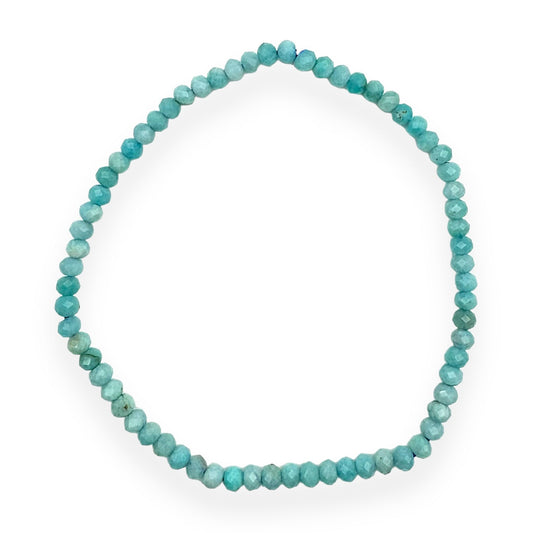 Bracelet Facetté 3x4mm amazonite AA+