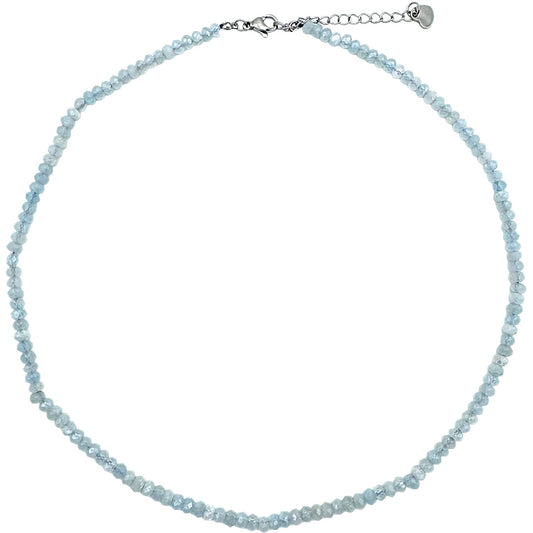 Collier aigue-marine 3x4mm acier inoxydable doré/argenté