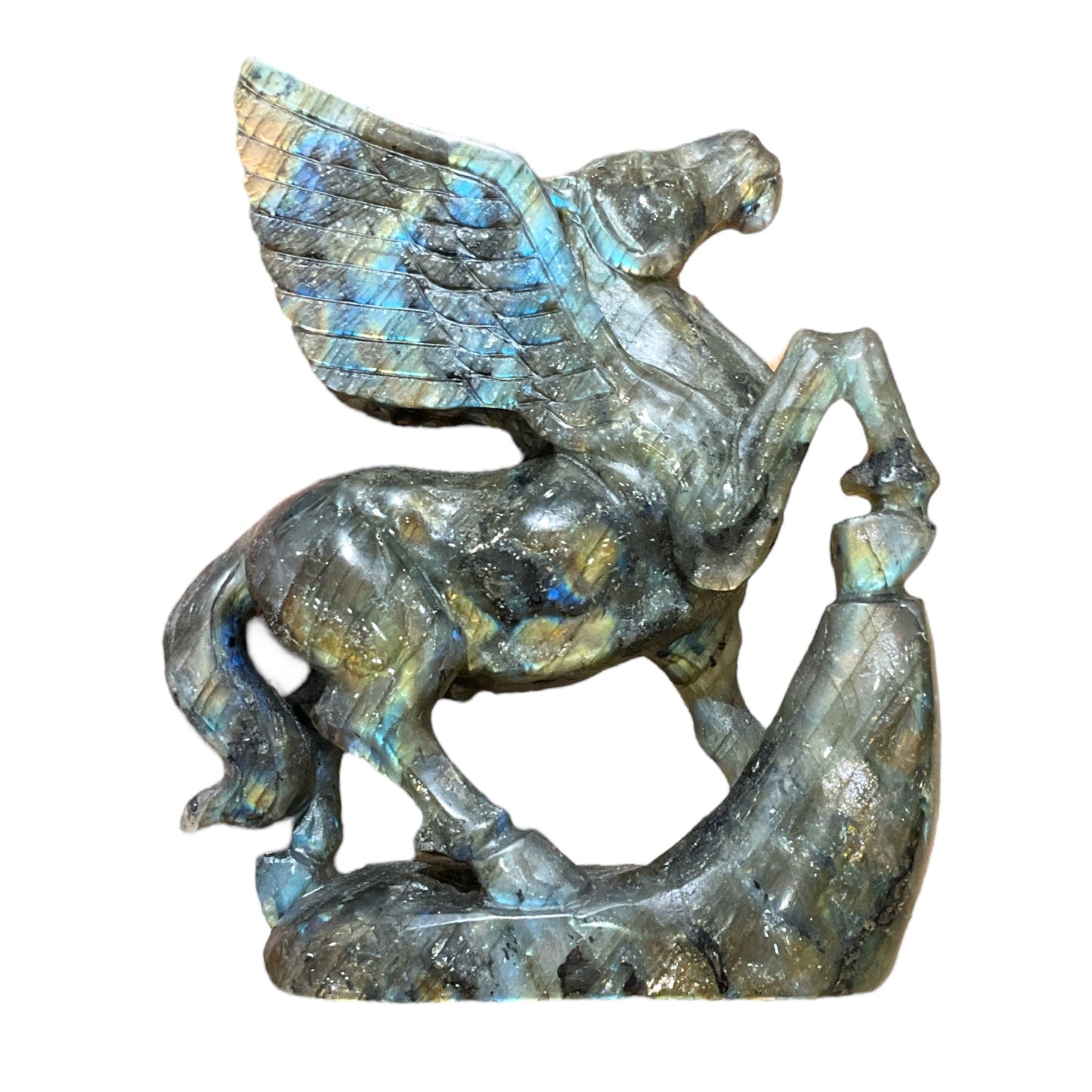 Statue Pégase en Labradorite- modele unique