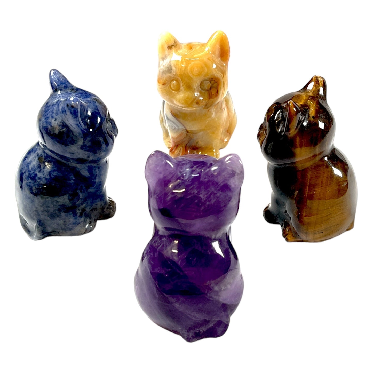 Figurine chat en Labradorite