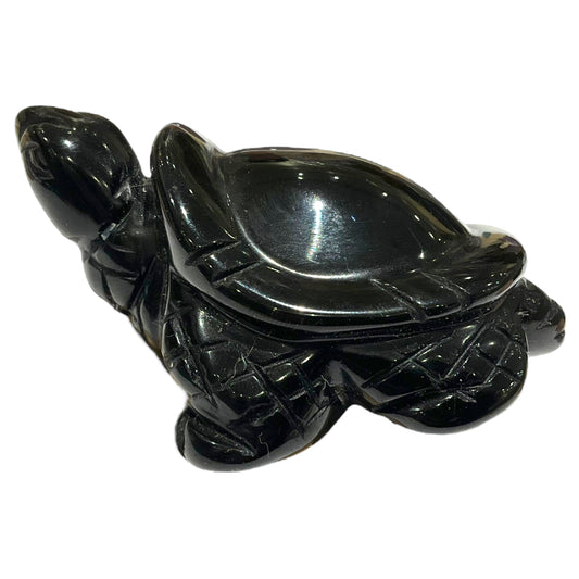 Statue Tortue en Obsidienne Œil Céleste