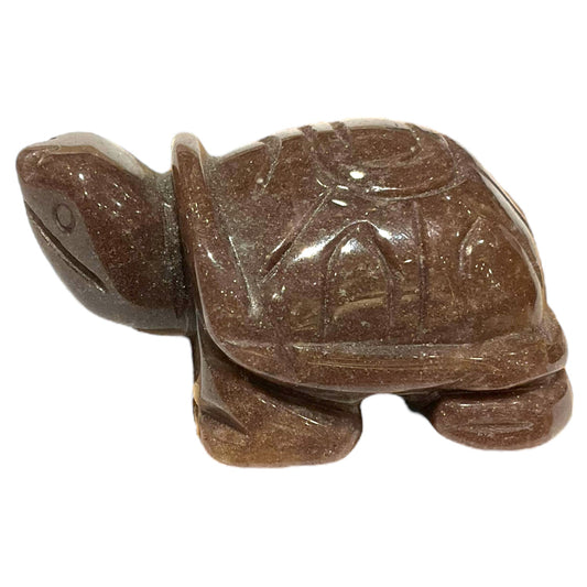 Statue Tortue en Quartz Fraise