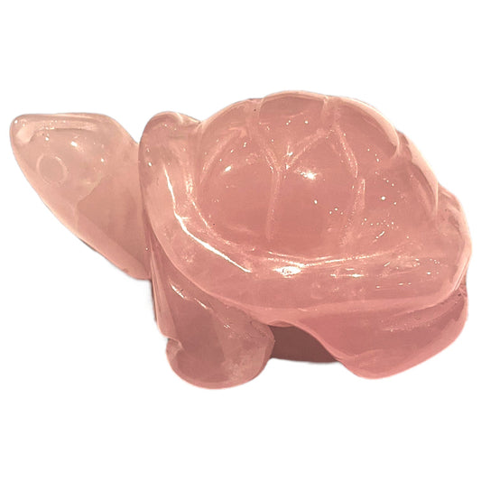 Statue Tortue en Quartz Rose