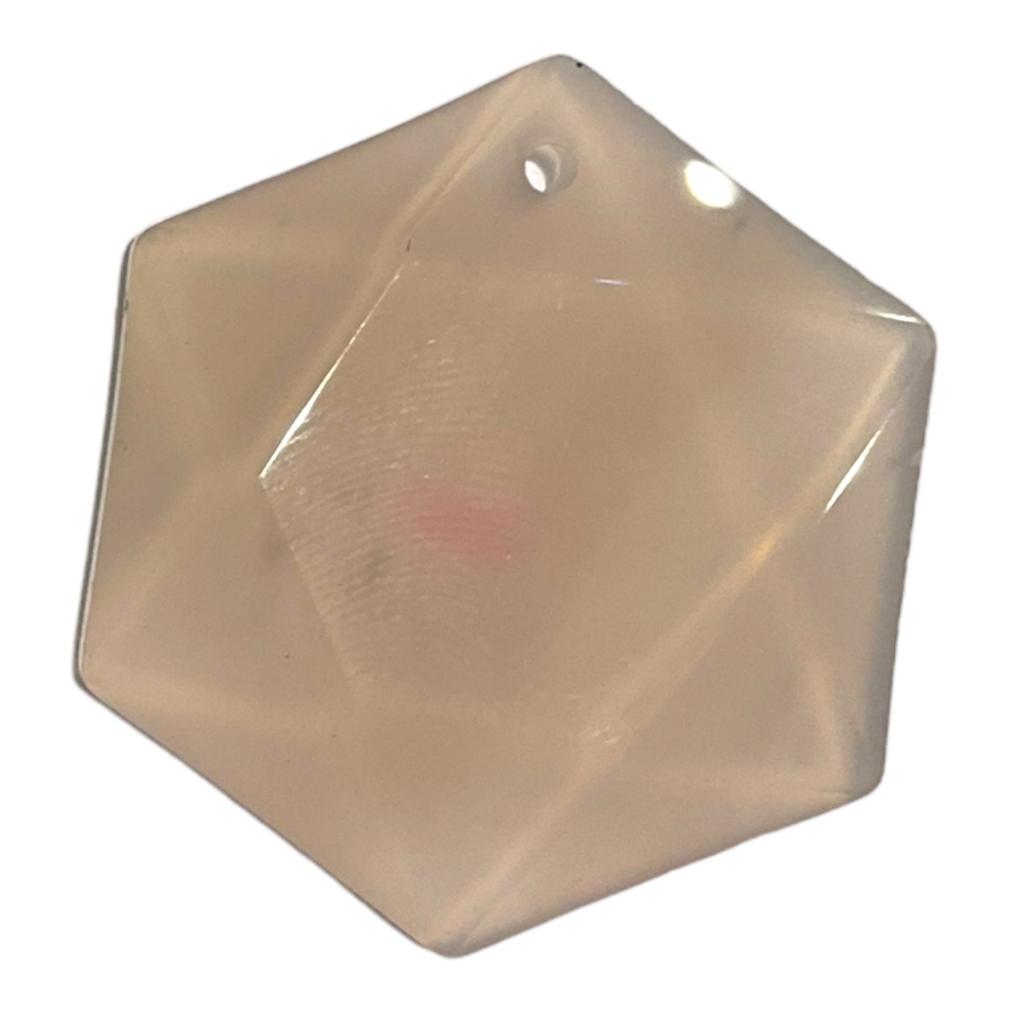 Pendentif hexagone en Agate percé devant