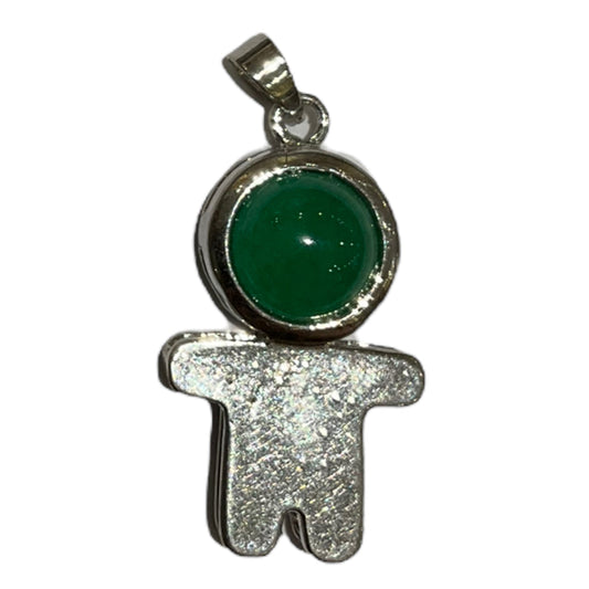 Pendentif bonhomme Agate verte