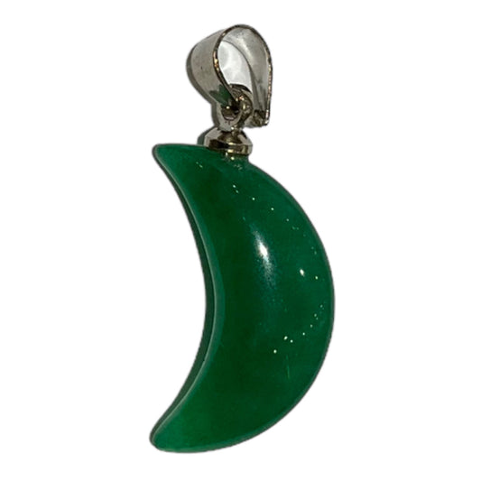 Pendentif lune en Agate verte