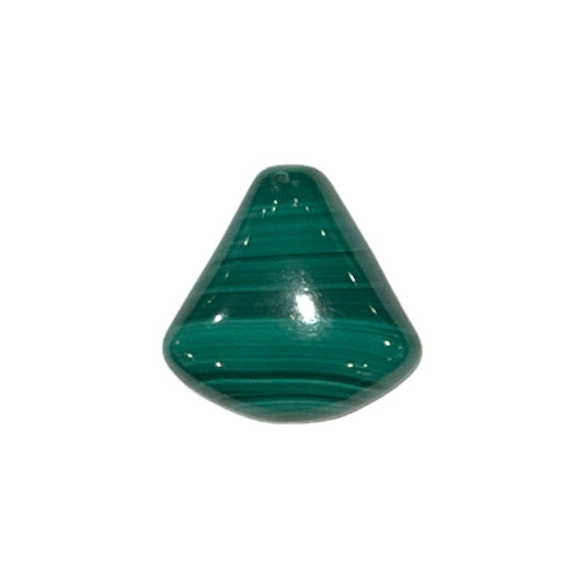 Pendentif plat en Malachite percé devant