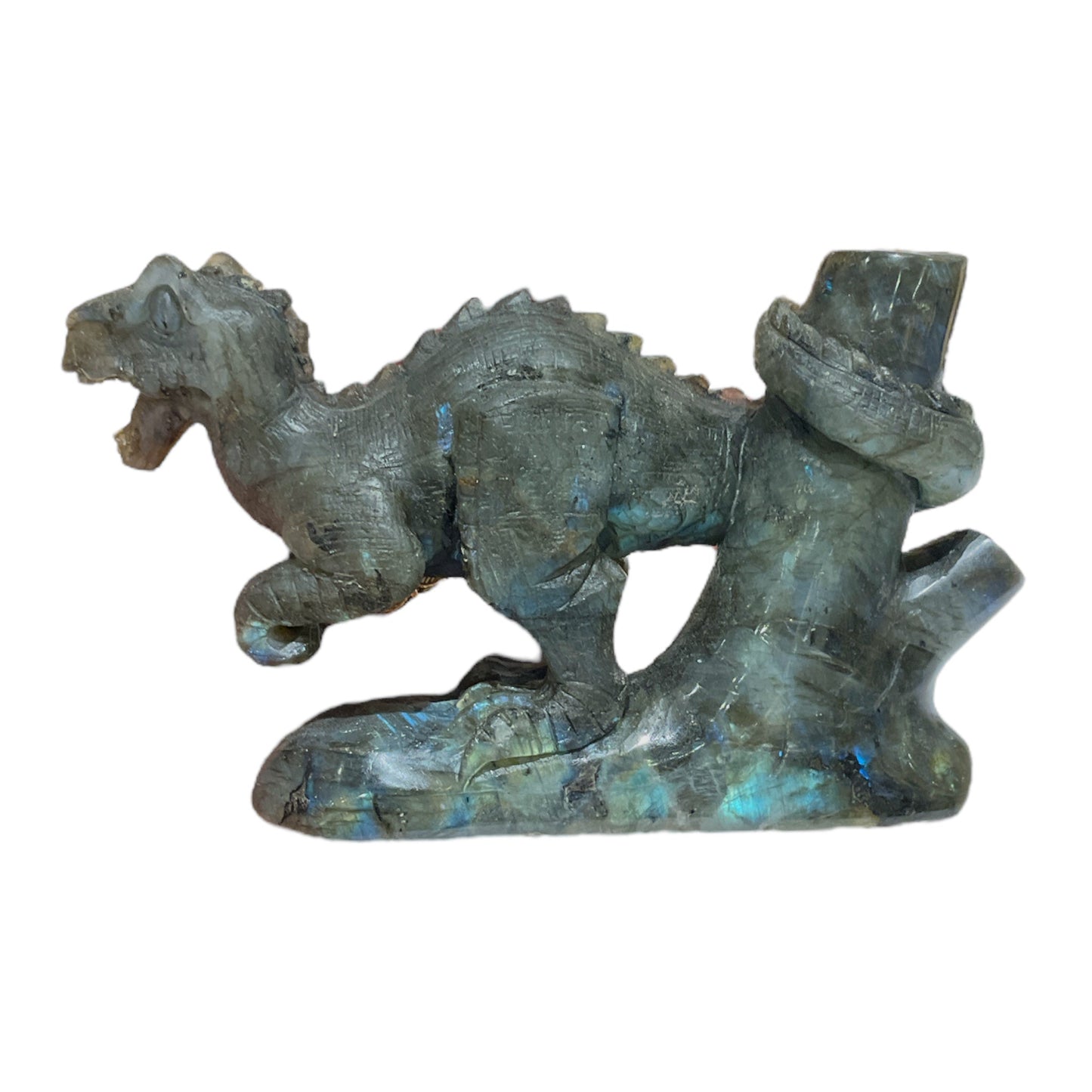 Statue T-Rex en Labradorite - modele unique