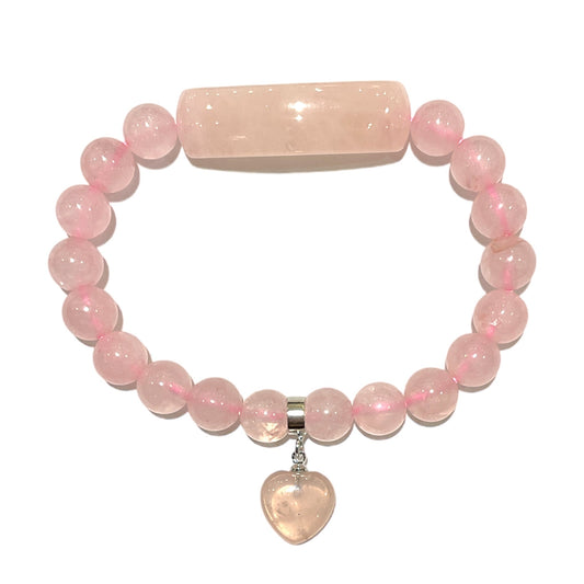 Bracelet Quartz rose A cœur