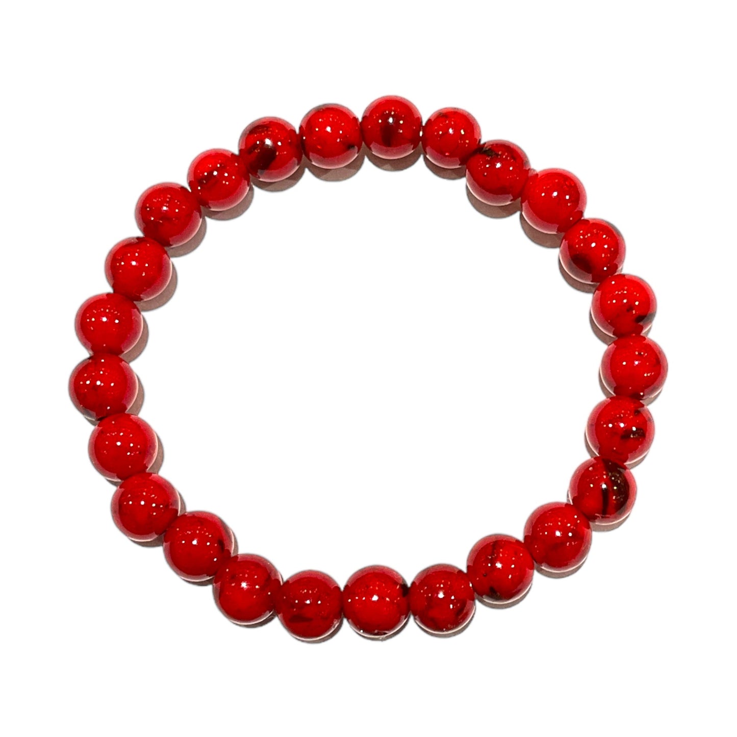 Bracelet en 6mm enfant Howlite coquillage Rouge