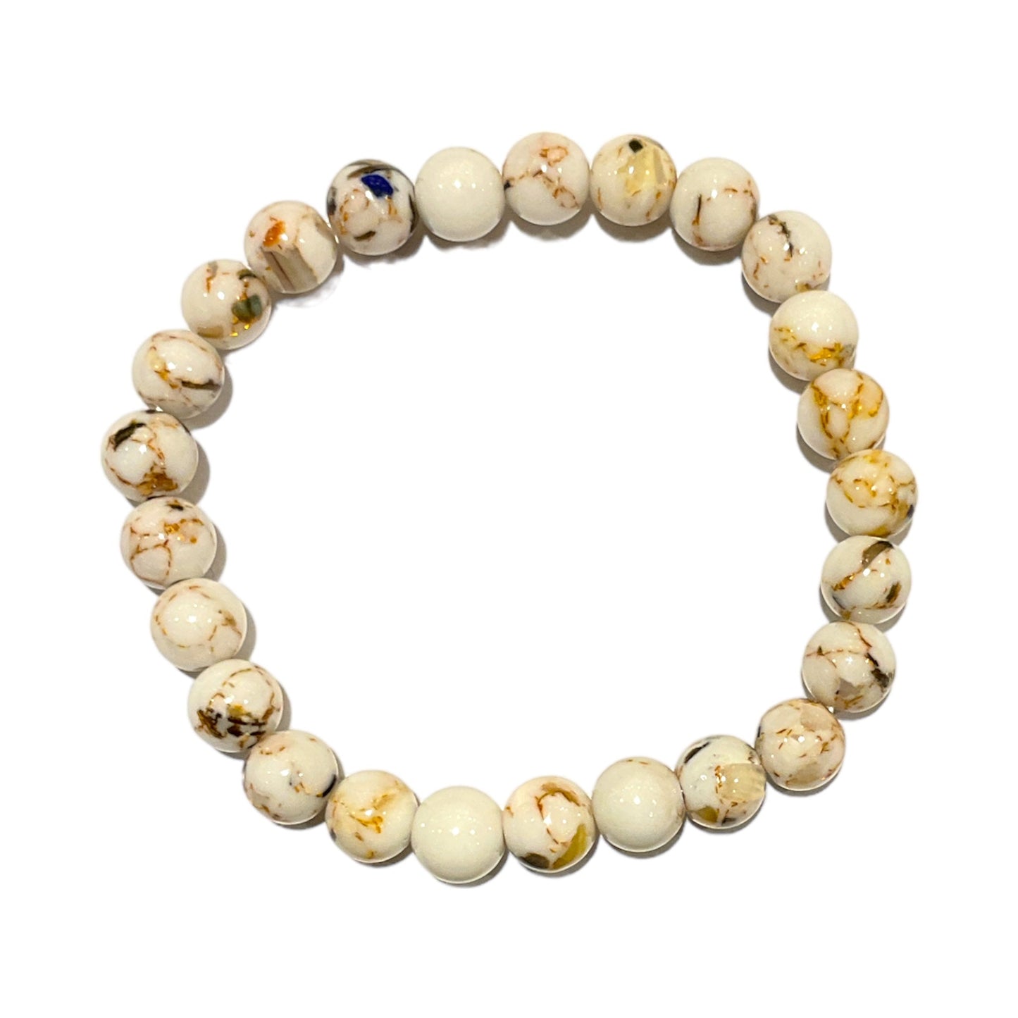 Bracelet en 6mm enfant Howlite coquillage Blanche