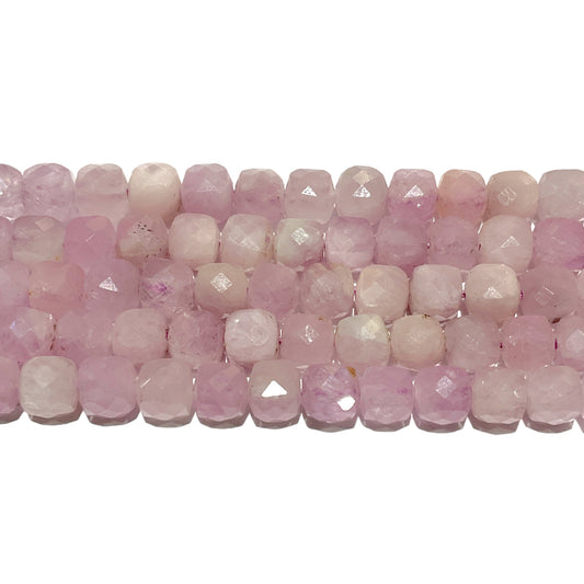 Fil de perles carrées facetté Kunzite 4x4 mm