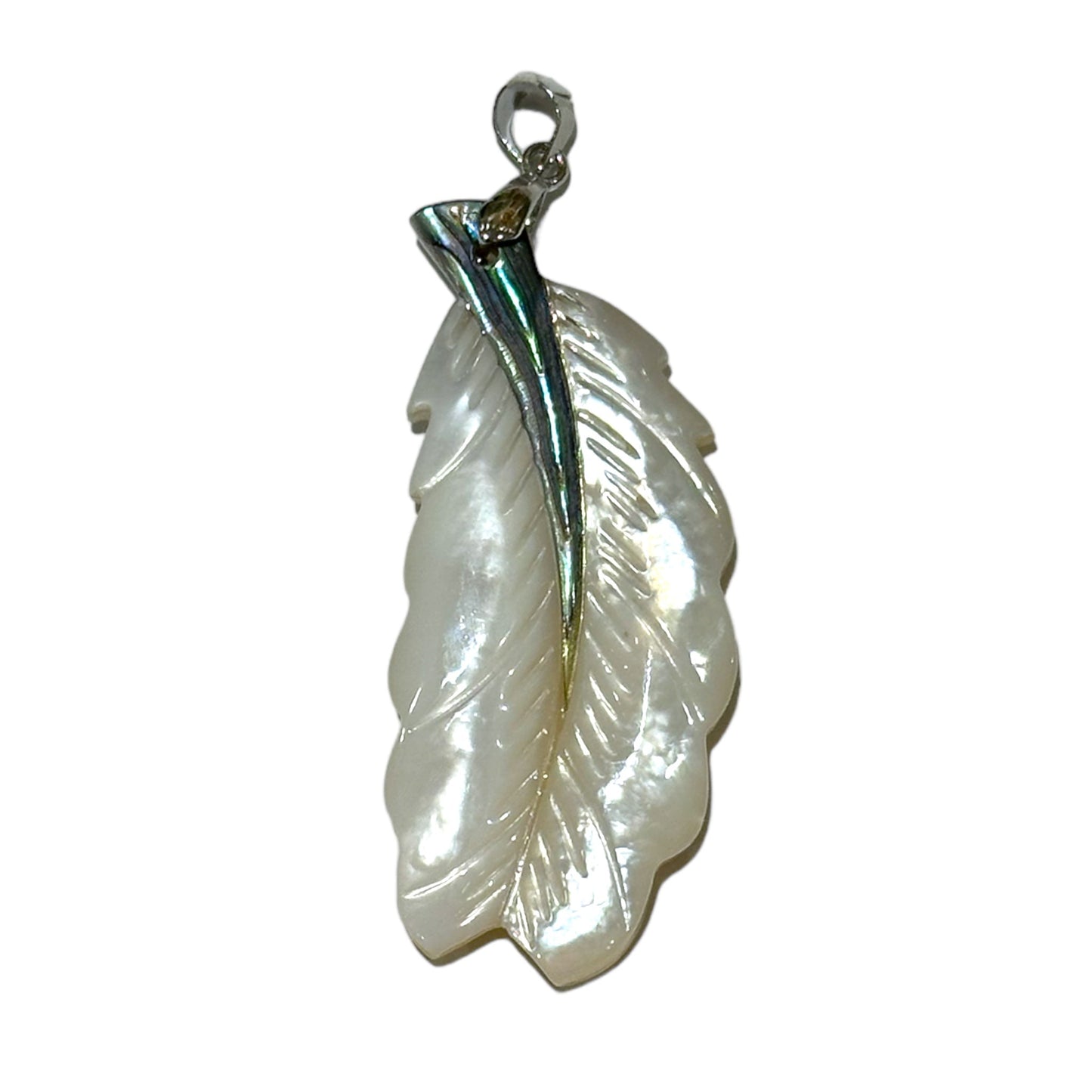 Pendentif aile en nacre & abalone